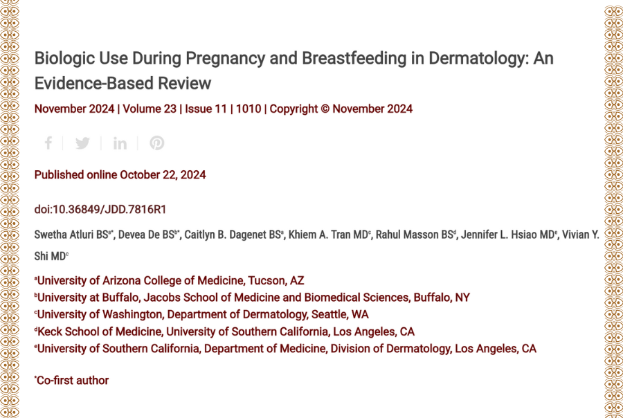 Journal of Drugs in Dermatology JDD Article About Biologic Use During Pregnancy and Breastfeeding in Dermatology: An Evidence-Based Review