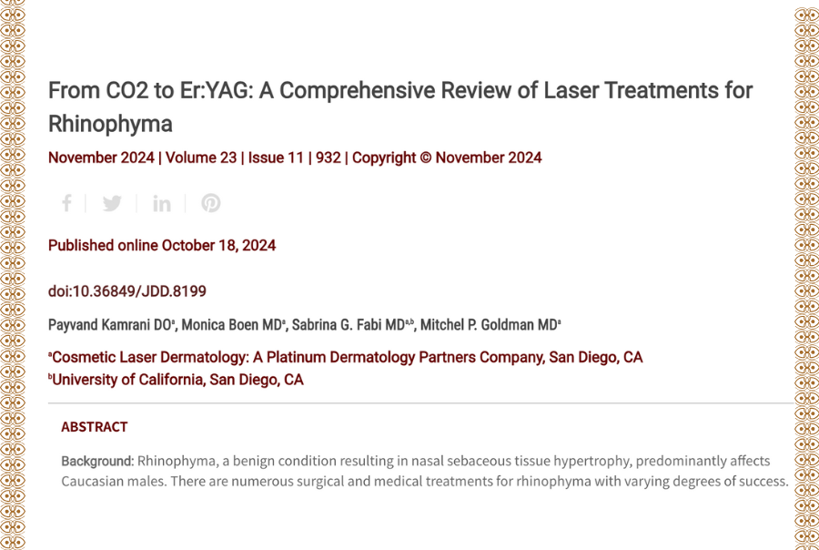 Journal of Drugs in Dermatology JDD Article About CO2 to Er:YAG: A Comprehensive Review of Laser Treatments for Rhinophyma