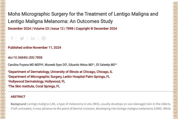 Journal of Drugs in Dermatology JDD Article About Mohs Micrographic Surgery for the Treatment of Lentigo Maligna and Lentigo Maligna Melanoma: An Outcomes Study. Link out to The Full Spectrum of Dermatology: A Diverse and Inclusive Atlas