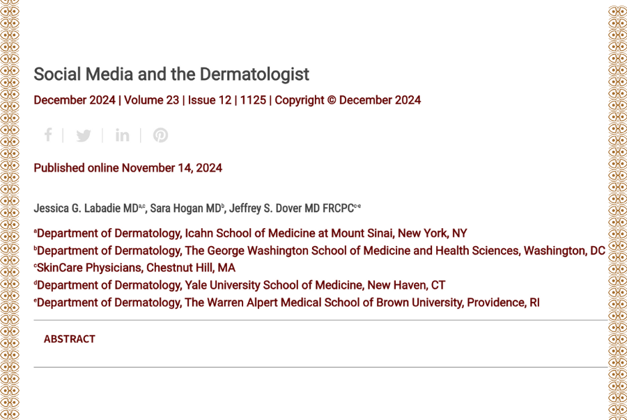 Journal of Drugs in Dermatology JDD Article About Social Media and the Dermatologist