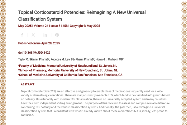 Journal of Drugs in Dermatology JDD Article About Topical Corticosteroid Potencies: Reimagining A New Universal Classification System