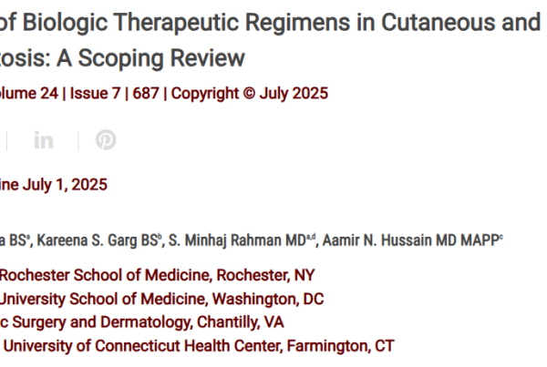 Journal of Drugs in Dermatology JDD Article About The Use of Biologic Therapeutic Regimens in Cutaneous and Systemic Mastocytosis: A Scoping Review