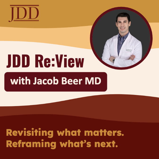 Journal of Drugs in Dermatology JDD featuring Dr. Jacob Beer in JDD Re:View, a discussion of JDD articles and specific topics. Aesthetic treatments are evolving faster than ever, from fillers and sunscreens to the promise (and debate) of exosomes. This month’s Re:View spotlights the studies shaping today’s practice and tomorrow’s possibilities.