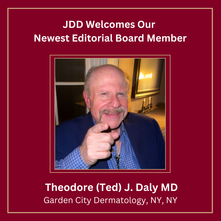 Journal of Drugs in Dermatology JDD introducing new Editorial Board Member: Dr. Theodore (Ted) Daly, also highlighting his article Telogen Effluvium With Dysesthesia (TED) Has Lower B12 Levels and May Respond to B12 Supplementation