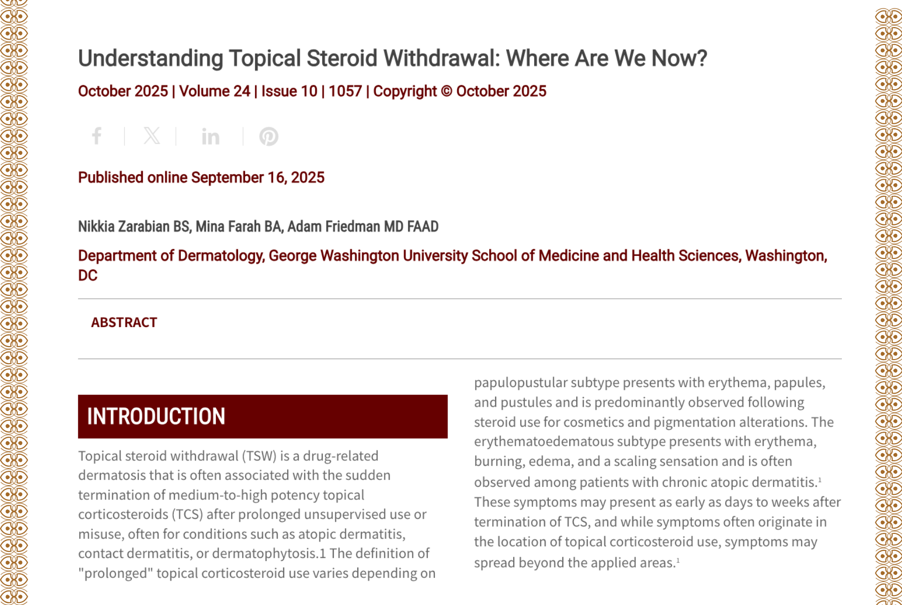 Journal of Drugs in Dermatology JDD Article About Understanding Topical Steroid Withdrawal: Where Are We Now?