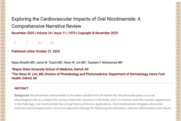 Journal of Drugs in Dermatology JDD Article about Exploring the Cardiovascular Impacts of Oral Nicotinamide: A Comprehensive Narrative Review