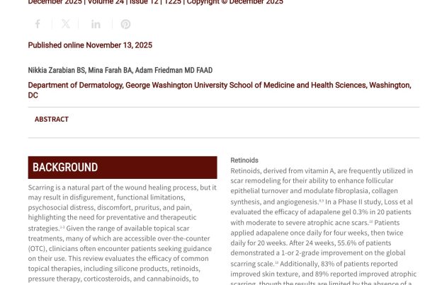 Journal of Drugs in Dermatology JDD Article about Scar Wars: A Review of Topical Scar Therapies