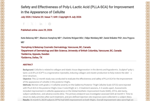 Journal of Drugs in Dermatology JDD featuring Safety and Effectiveness of Poly-L-Lactic Acid (PLLA-SCA) for Improvement in the Appearance of Cellulite