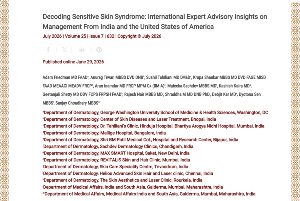Journal of Drugs in Dermatology JDD featuring Decoding Sensitive Skin Syndrome: International Expert Advisory Insights on Management From India and the United States of America