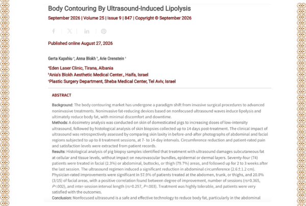 Journal of Drugs in Dermatology JDD featuring Body Contouring By Ultrasound-Induced Lipolysis