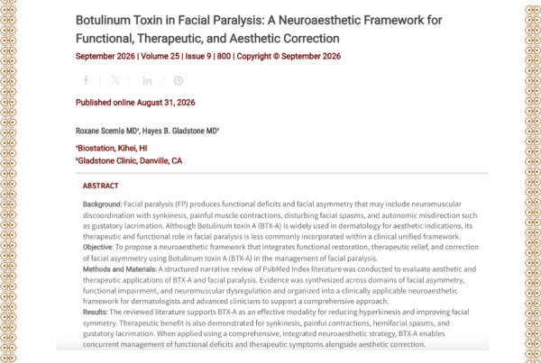 Journal of Drugs in Dermatology JDD featuring Botulinum Toxin in Facial Paralysis: A Neuroaesthetic Framework for Functional, Therapeutic, and Aesthetic Correction
