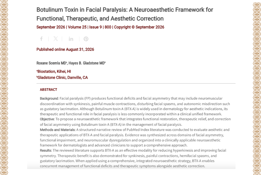 Journal of Drugs in Dermatology JDD featuring Botulinum Toxin in Facial Paralysis: A Neuroaesthetic Framework for Functional, Therapeutic, and Aesthetic Correction