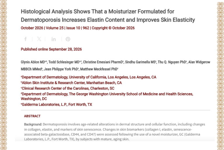 Journal of Drugs in Dermatology JDD featuring Histological Analysis Shows That a Moisturizer Formulated for Dermatoporosis Increases Elastin Content and Improves Skin Elasticity